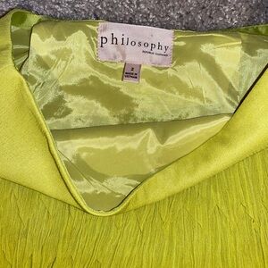 NWT Philosophy Mauna Green Lined Zipper Flapper Fringe
Layered Skirt Size 2